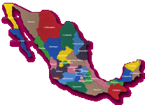 Carte du Mexique par régions