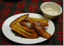 Platanos fritos con crema